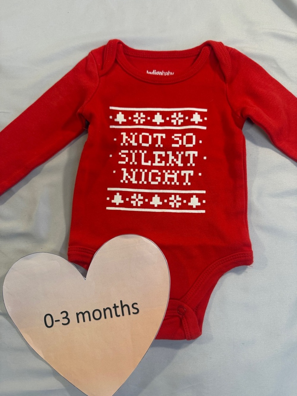 Indigo Baby - Organic Cotton - Red Holiday Long Sleeve One Piece Top/Shirt
